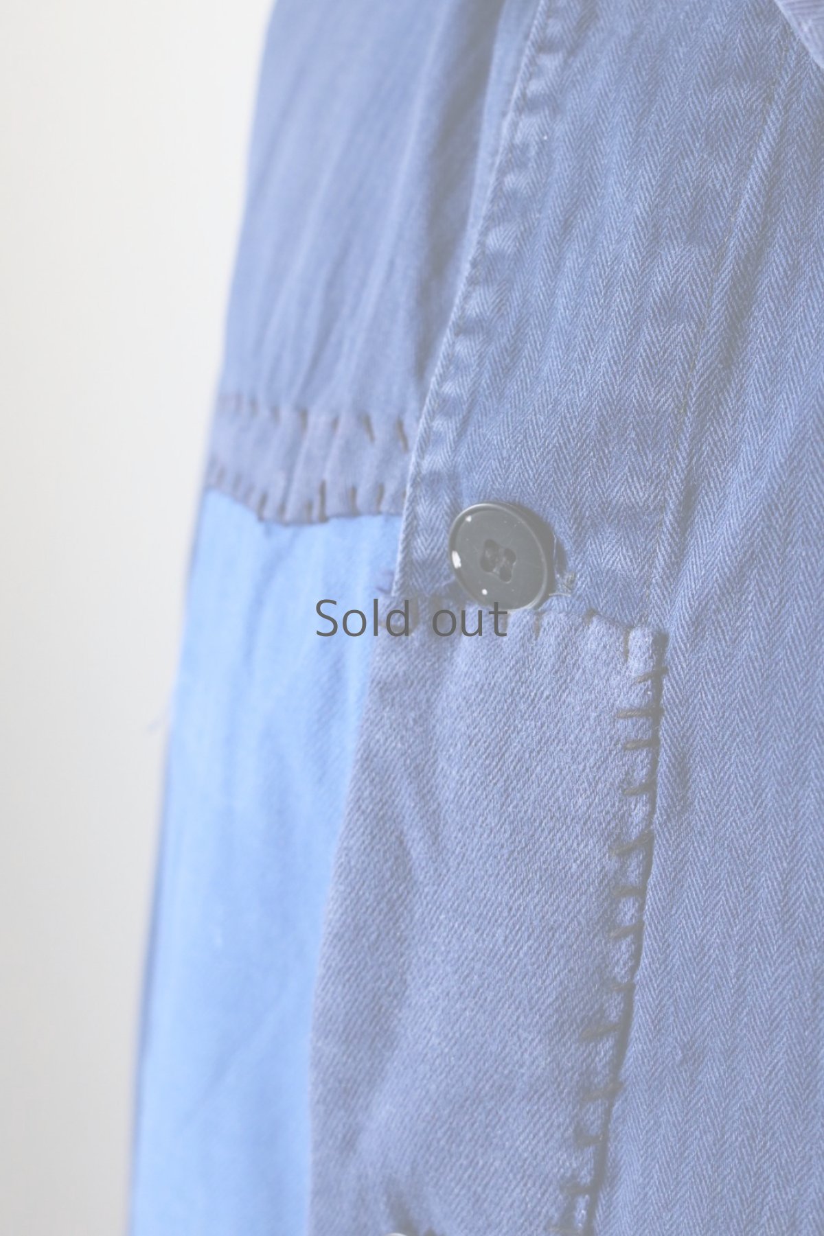 画像4: 【MITSUGU SASAKI】ビンテージリメイク パッチワーク HBTワークジャケッ(Bucking) (4)