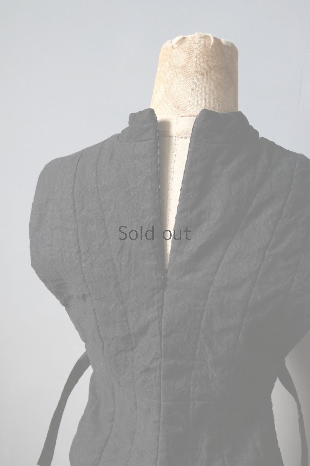 画像6: 【ササキチホ】デッドストック　コットンリネン×染　バスティオンベスト　(黒) (6)