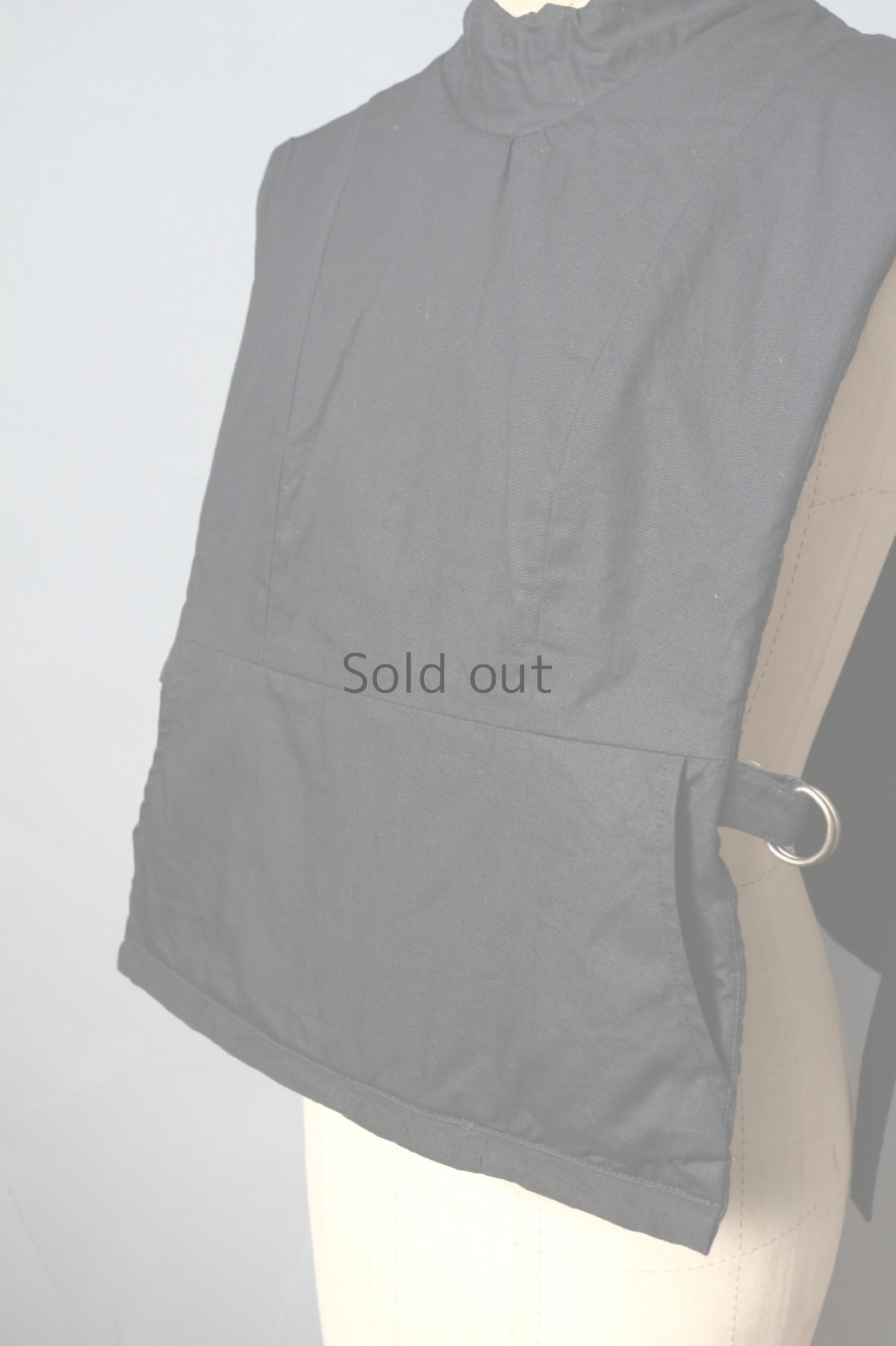 画像7: 【ササキチホ】デッドストック　コットンリネン×染　バスティオンベスト　(黒) (7)