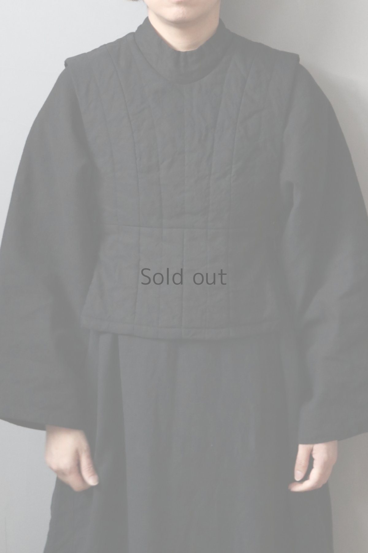 画像8: 【ササキチホ】デッドストック　コットンリネン×染　バスティオンベスト　(黒) (8)