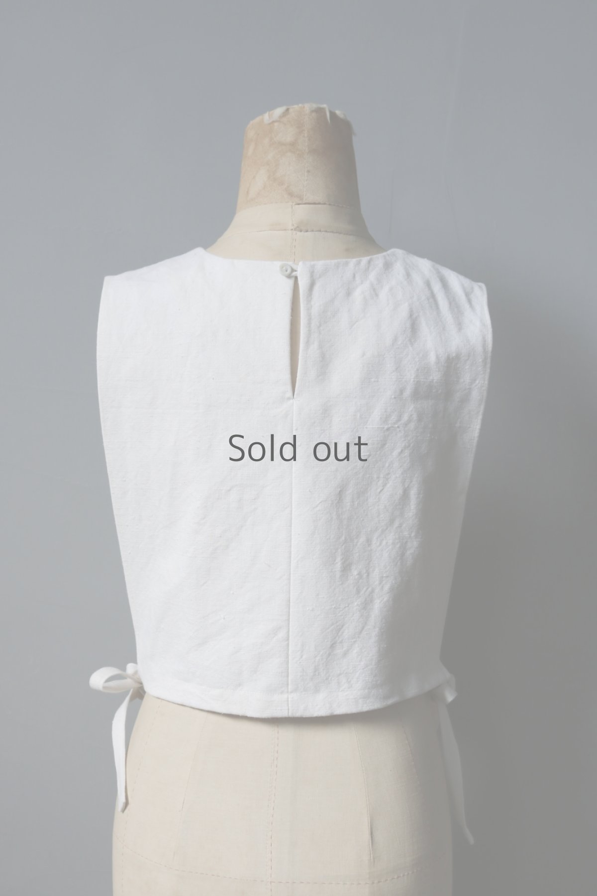 画像4: 【ササキチホ】アンティークリネン 短胴衣（白） (4)