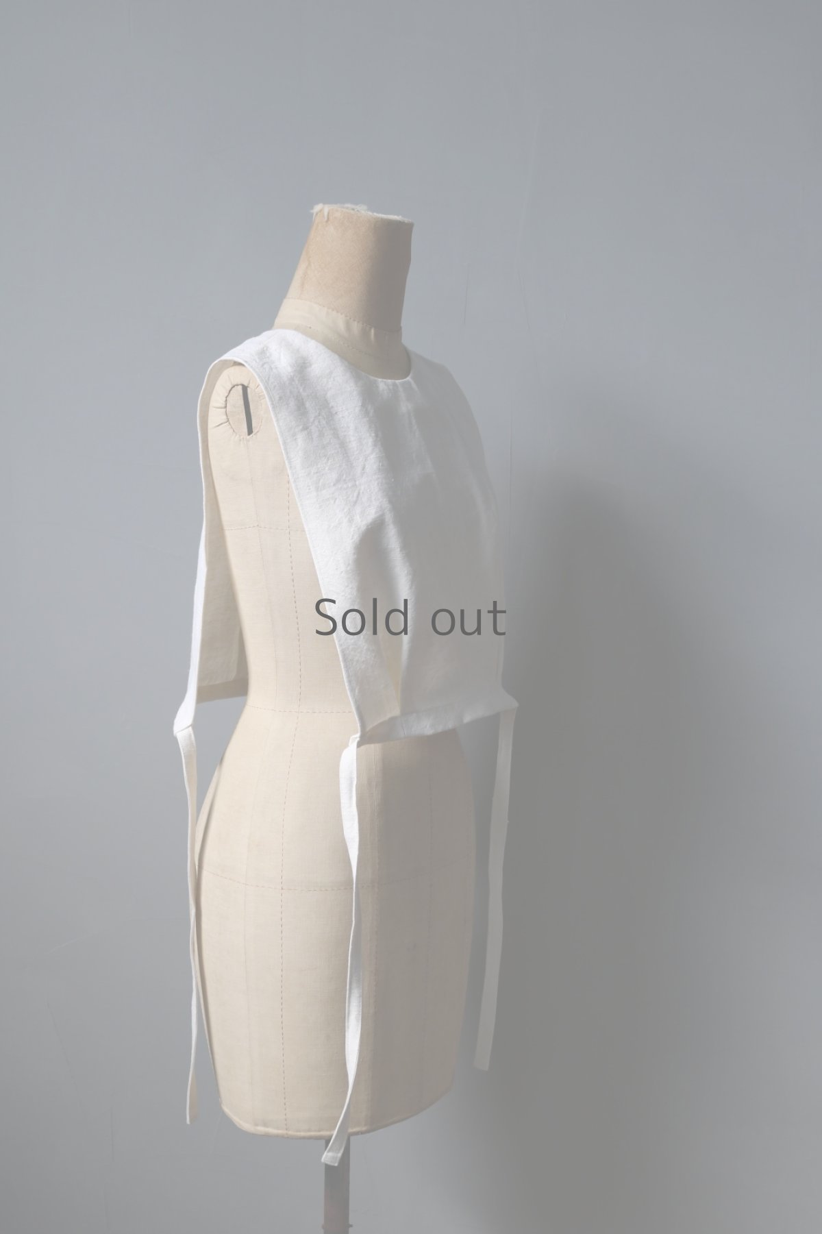 画像11: 【ササキチホ】アンティークリネン 短胴衣（白） (11)