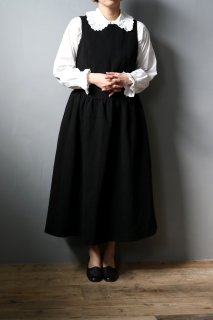 ササキチホ　アンティークリネン　切り替え　バレルパンツ　黒 ササキチホ】ヴィンテージリネン 切り替え バレルパンツ（黒）