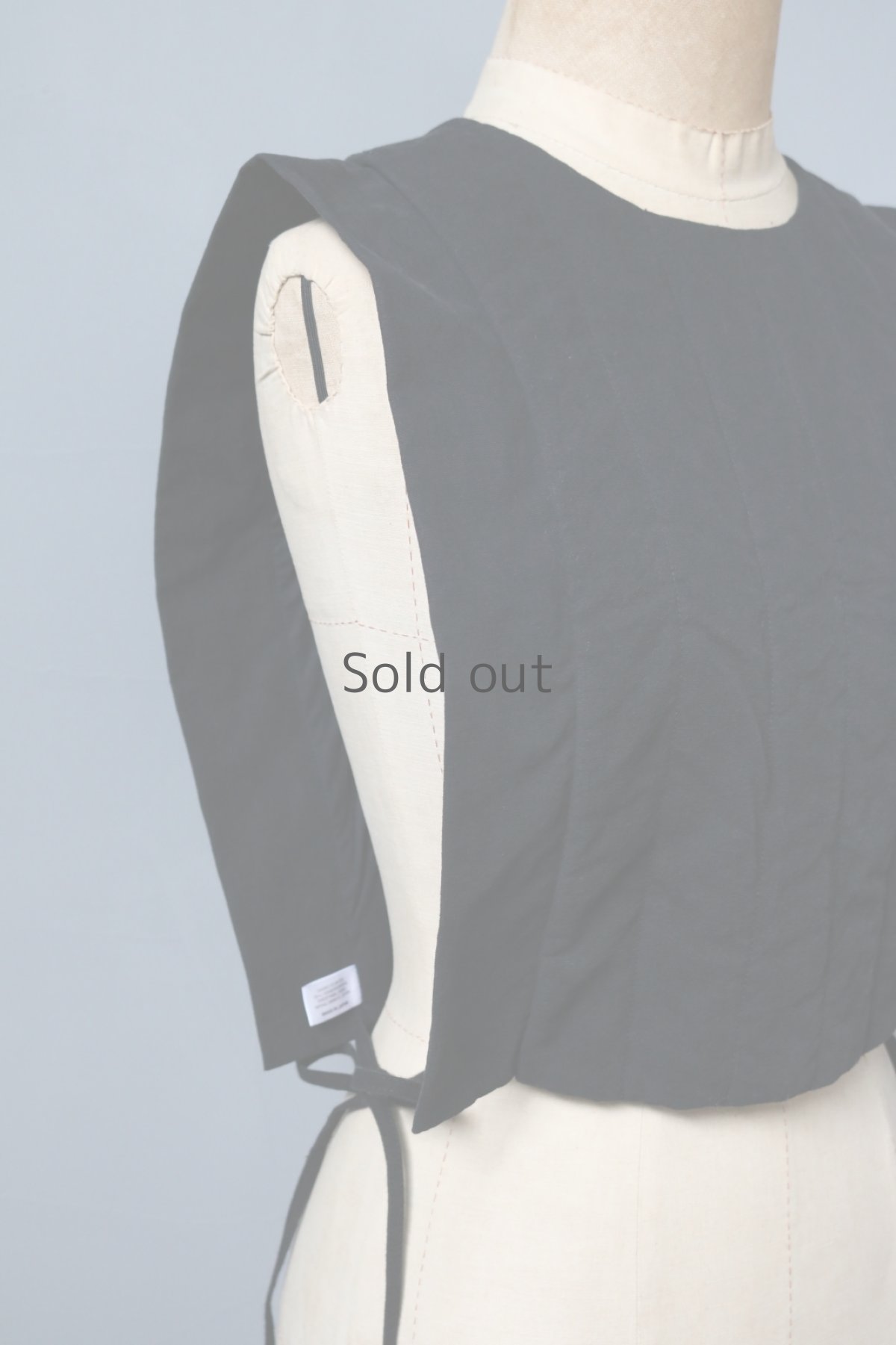 画像9: 【ササキチホ】ビンテージリネン×染　四角衣（黒） (9)