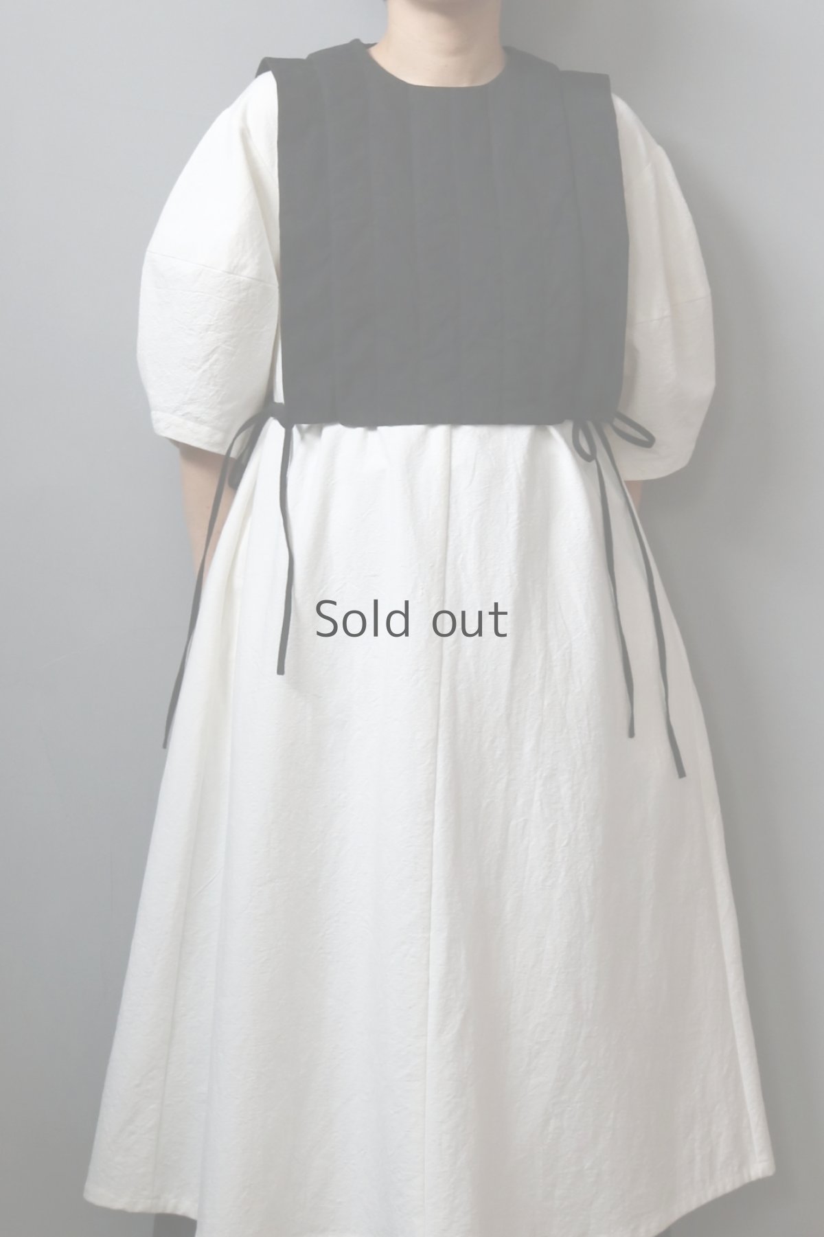 画像2: 【ササキチホ】ビンテージリネン×染　四角衣（黒） (2)