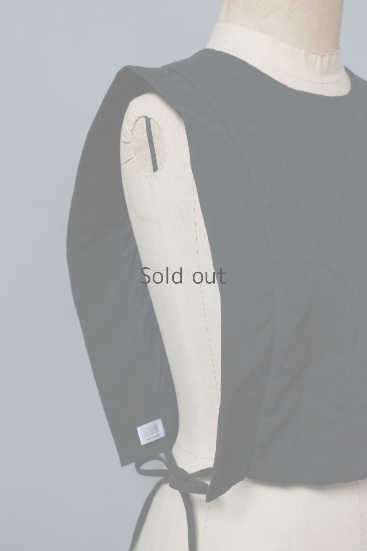 画像5: 【ササキチホ】ビンテージリネン×染　四角衣（黒） (5)