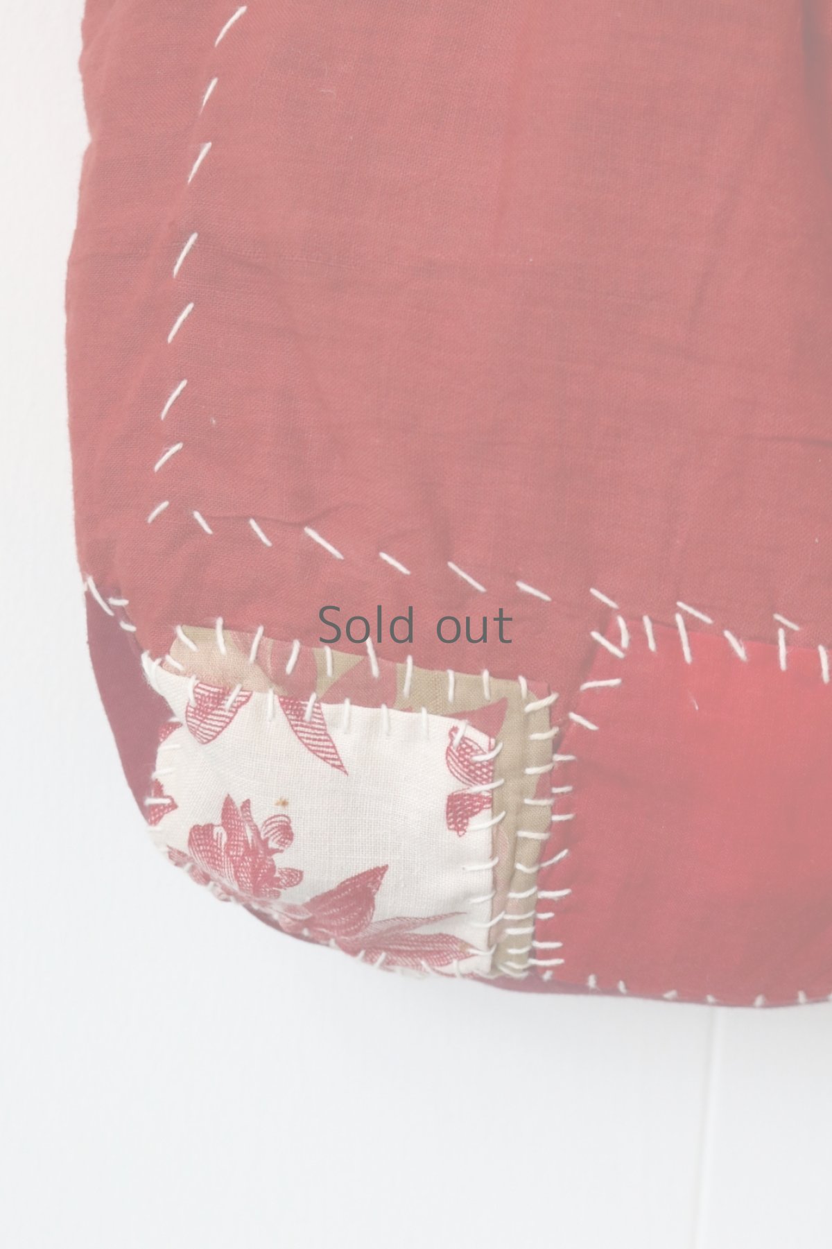 画像6: 【MITSUGU SASAKI】朱色古布リメイク　パッチワーク　トートバッグ（赤） (6)