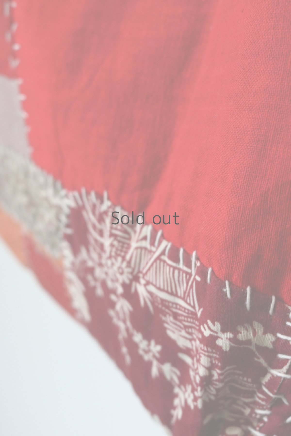 画像10: 【MITSUGU SASAKI】朱色古布リメイク　パッチワーク　トートバッグ（赤） (10)