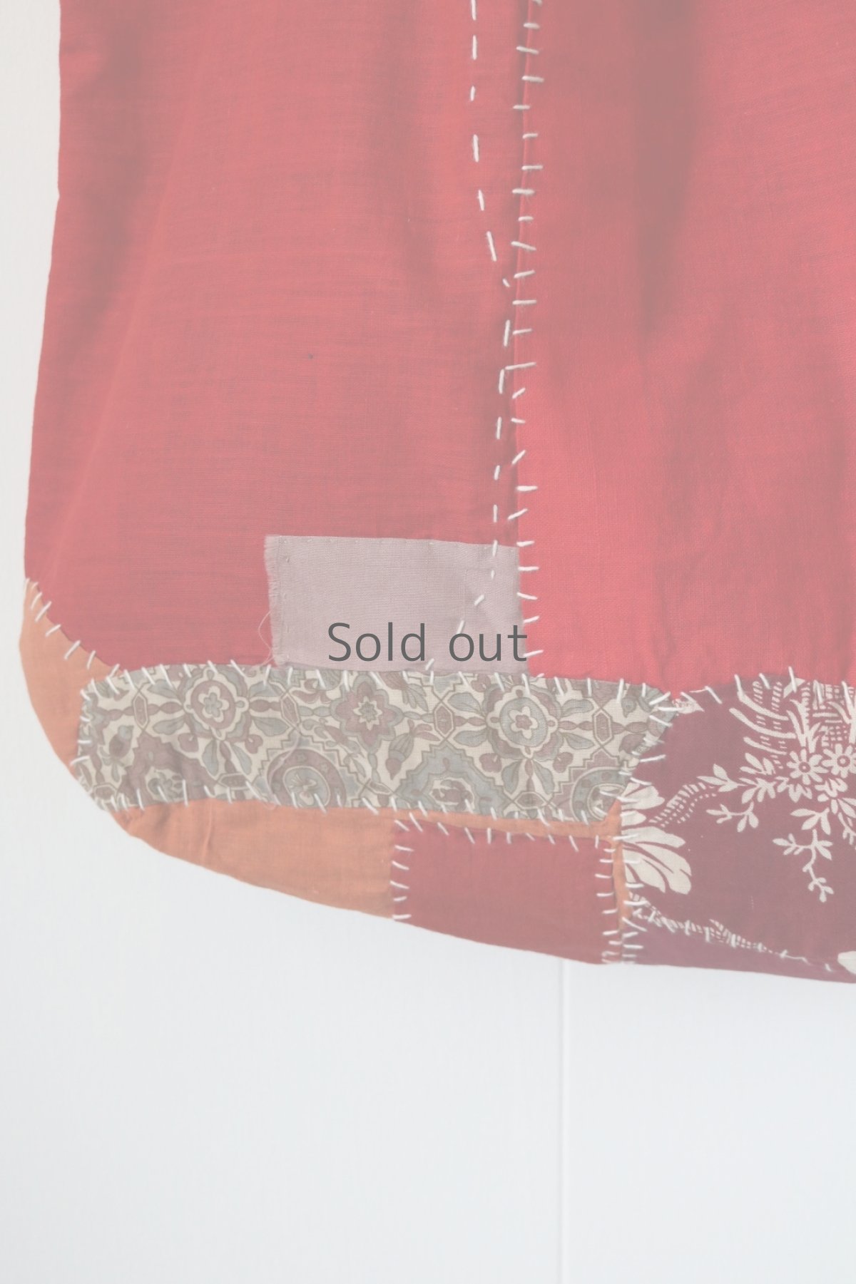 画像9: 【MITSUGU SASAKI】朱色古布リメイク　パッチワーク　トートバッグ（赤） (9)