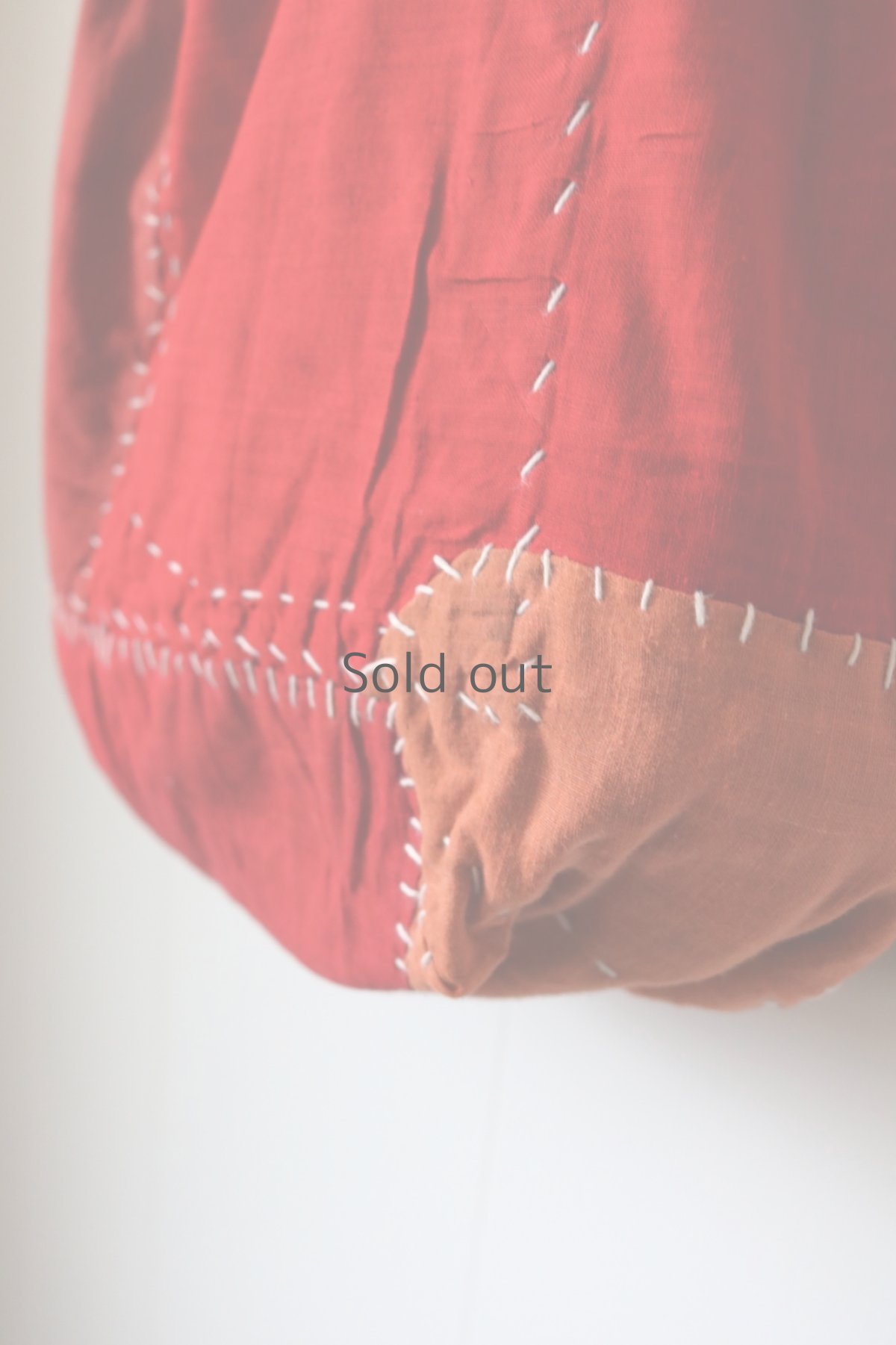 画像7: 【MITSUGU SASAKI】朱色古布リメイク　パッチワーク　トートバッグ（赤） (7)