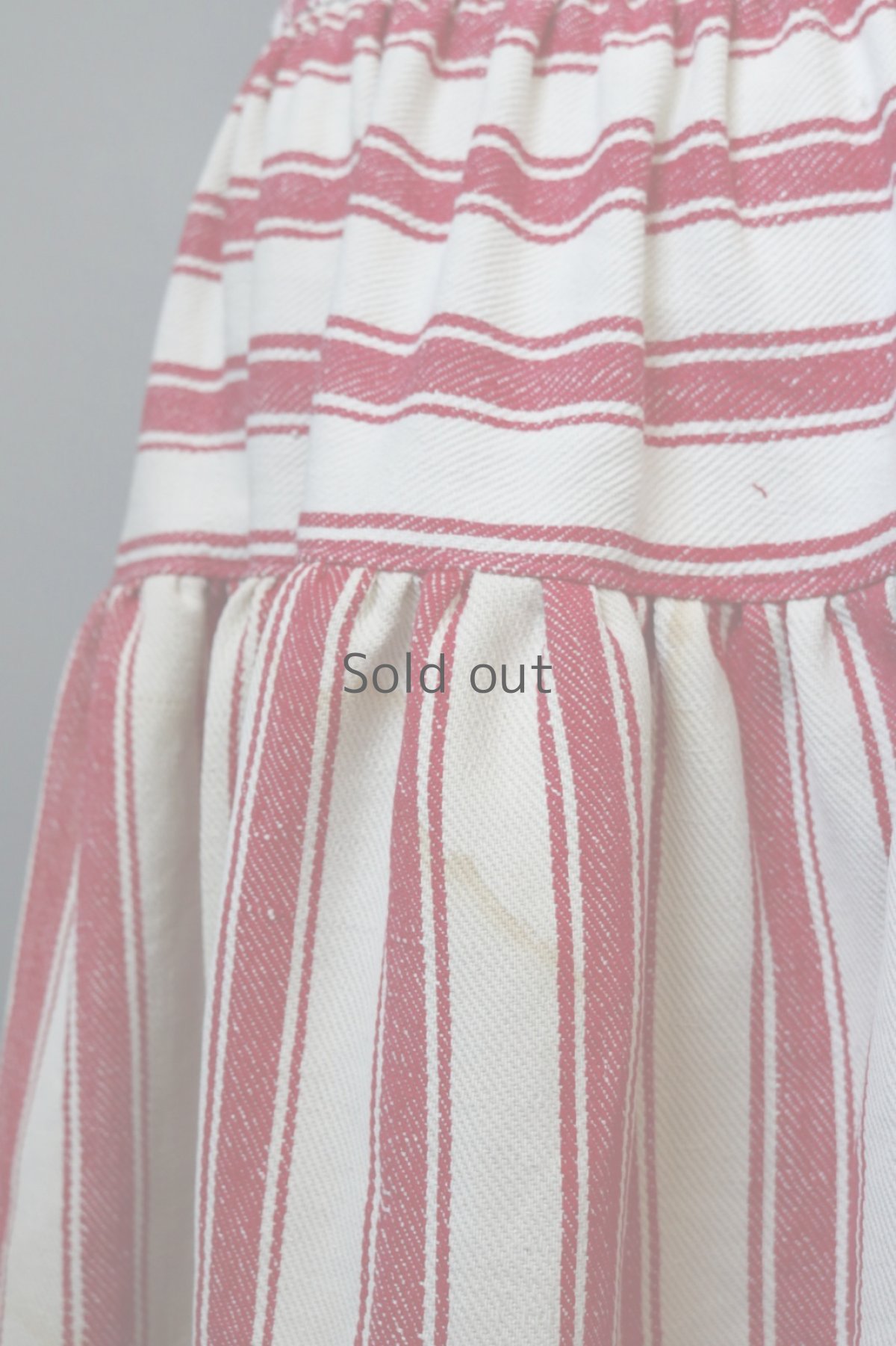 画像10: 【ササキチホ】アンティークリネン　ロングスカート　(赤ストライプ) (10)