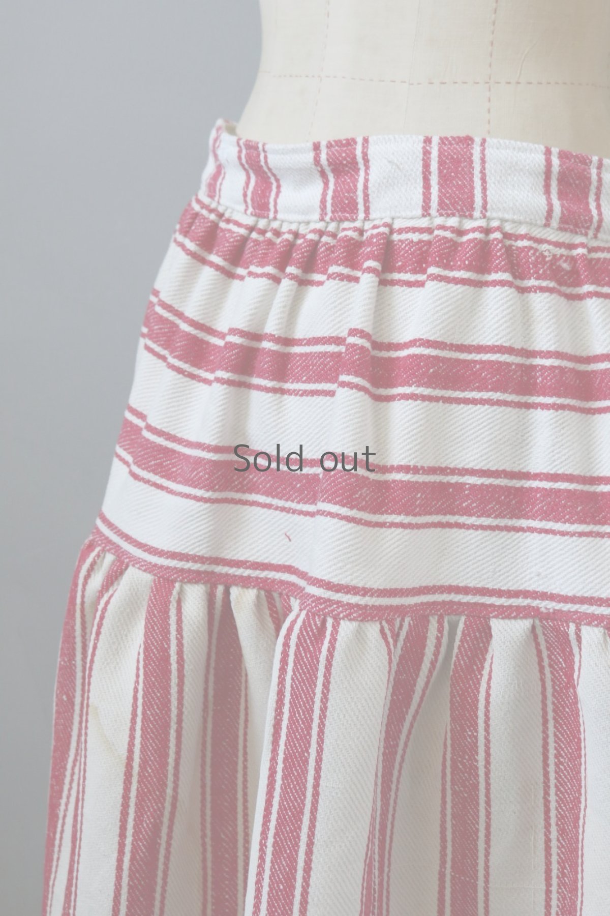 画像9: 【ササキチホ】アンティークリネン　ロングスカート　(赤ストライプ) (9)