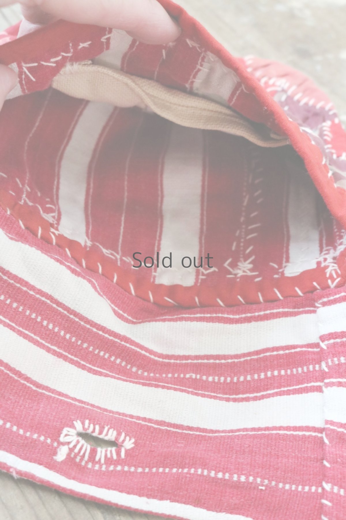 画像9: 【MITSUGU SASAKI】朱色古布リメイク　パッチワーク　スモールショルダーバッグ（赤） (9)