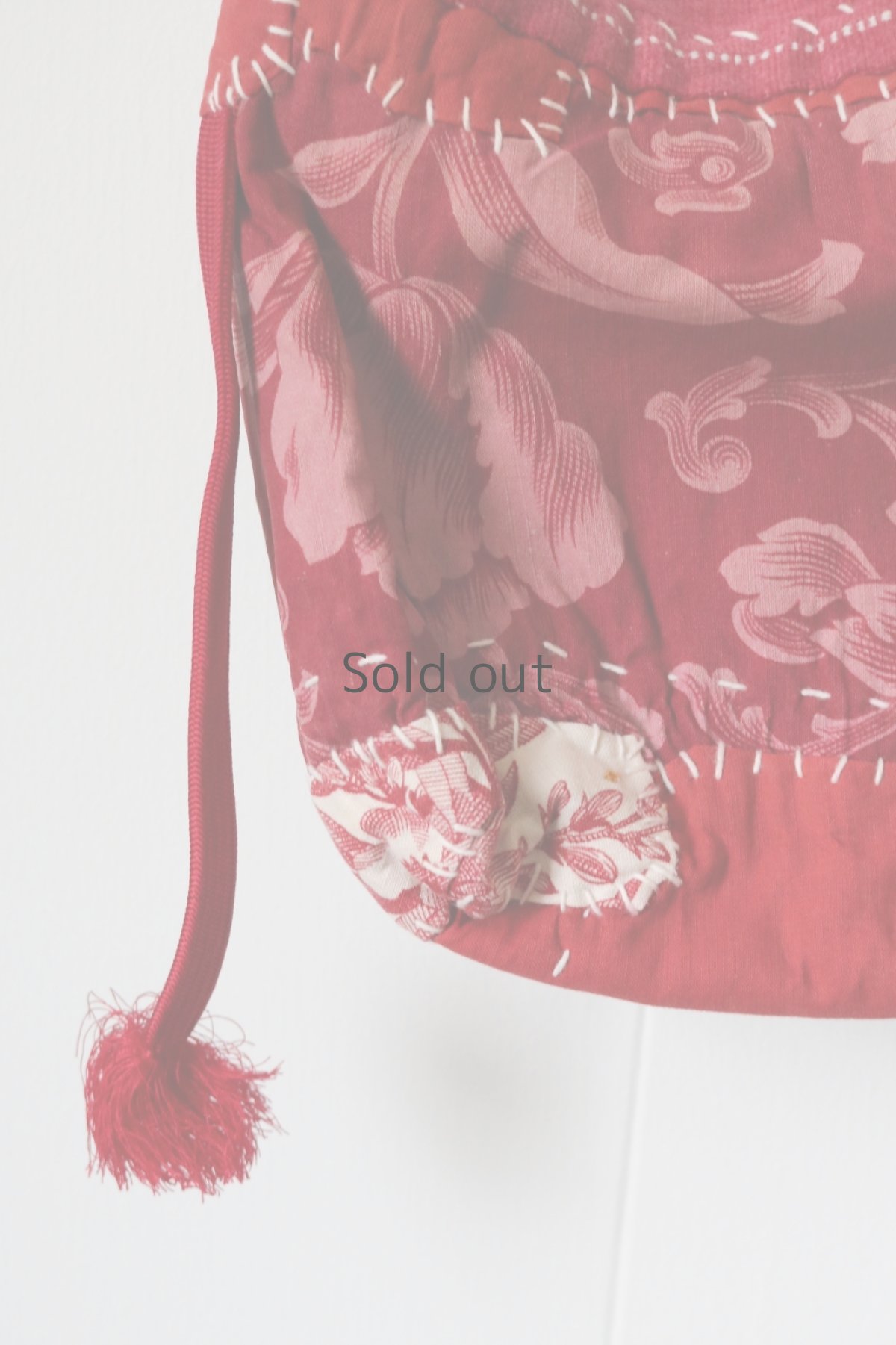 画像8: 【MITSUGU SASAKI】朱色古布リメイク　パッチワーク　スモールショルダーバッグ（赤） (8)