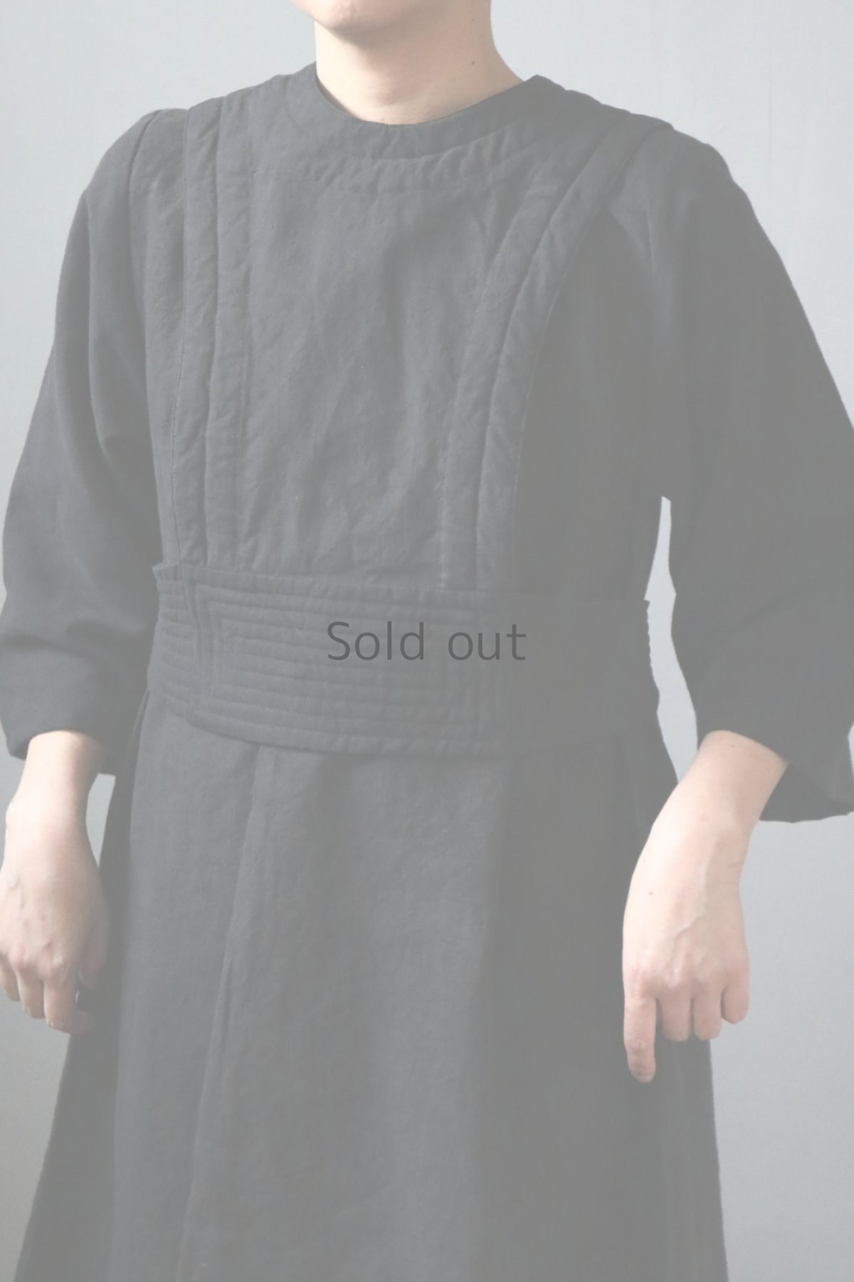 画像3: 【ササキチホ】ビンテージリネン×染　胴衣（黒） (3)