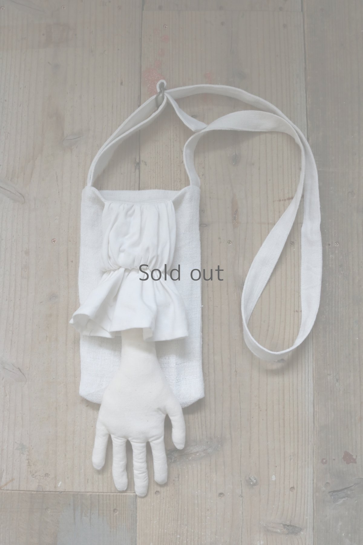 画像5: 【ササキチホ】アンティークリネン　“手”モチーフ　ショルダーバッグ (5)