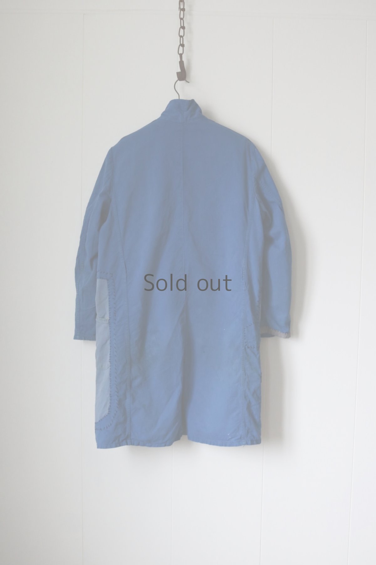 画像10: 【MITSUGU SASAKI】ビンテージリメイク パッチワーク ブルーワークコート(TOYOTAワッペン) (10)