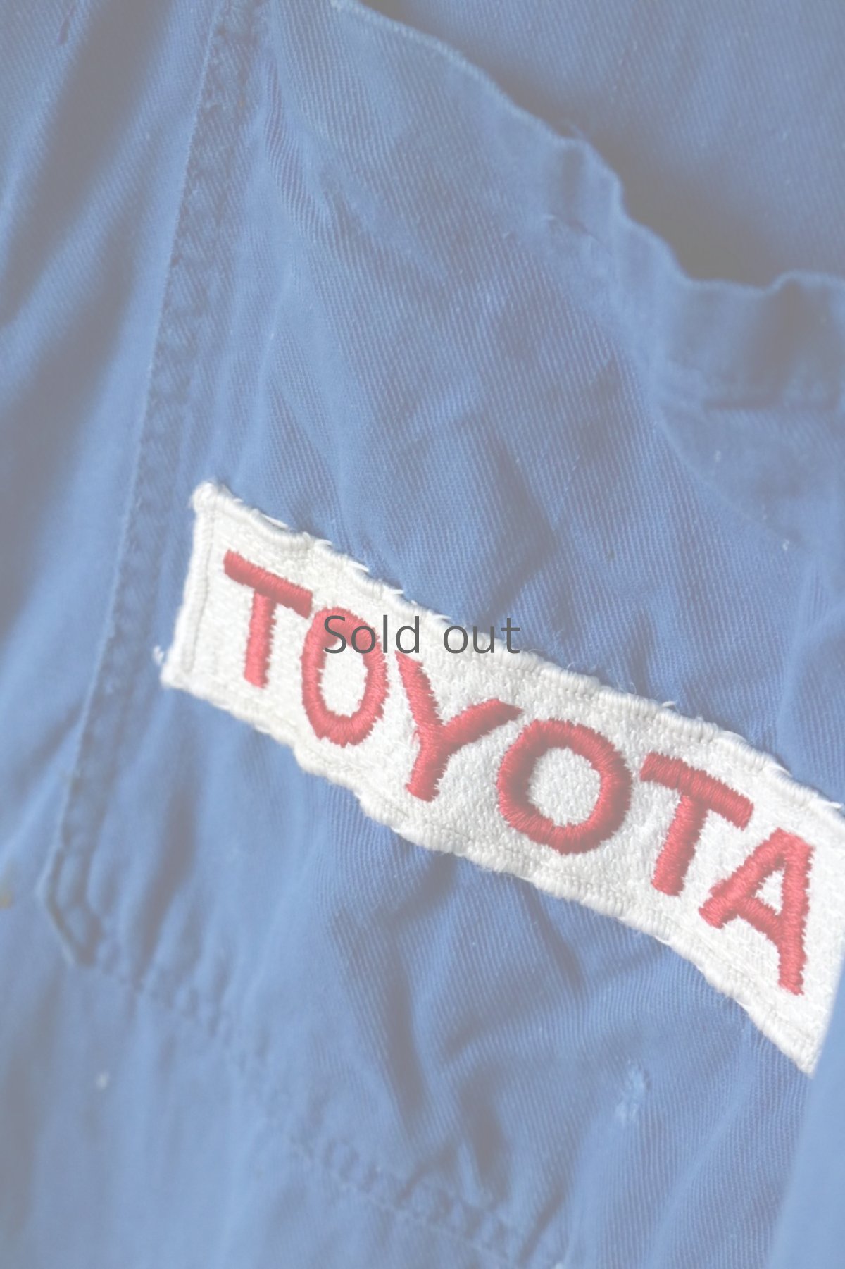 画像3: 【MITSUGU SASAKI】ビンテージリメイク パッチワーク ブルーワークコート(TOYOTAワッペン) (3)