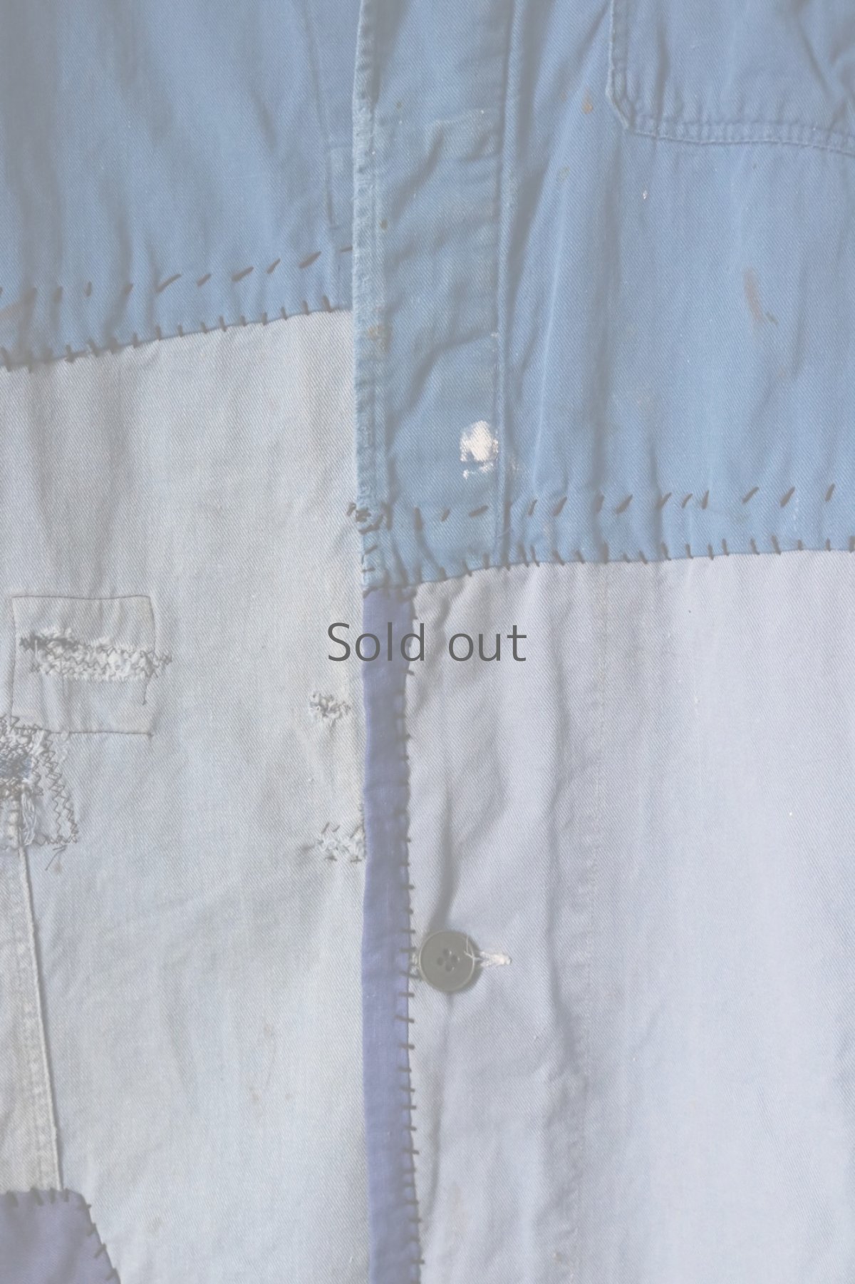 画像4: 【MITSUGU SASAKI】ビンテージリメイク パッチワーク ブルーワークコート(TOYOTAワッペン) (4)