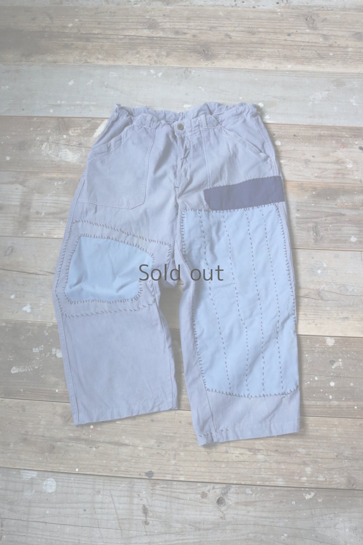 画像11: 【MITSUGU SASAKI】ビンテージ×リメイク パッチワーク ワークイージーパンツ（短め） (11)