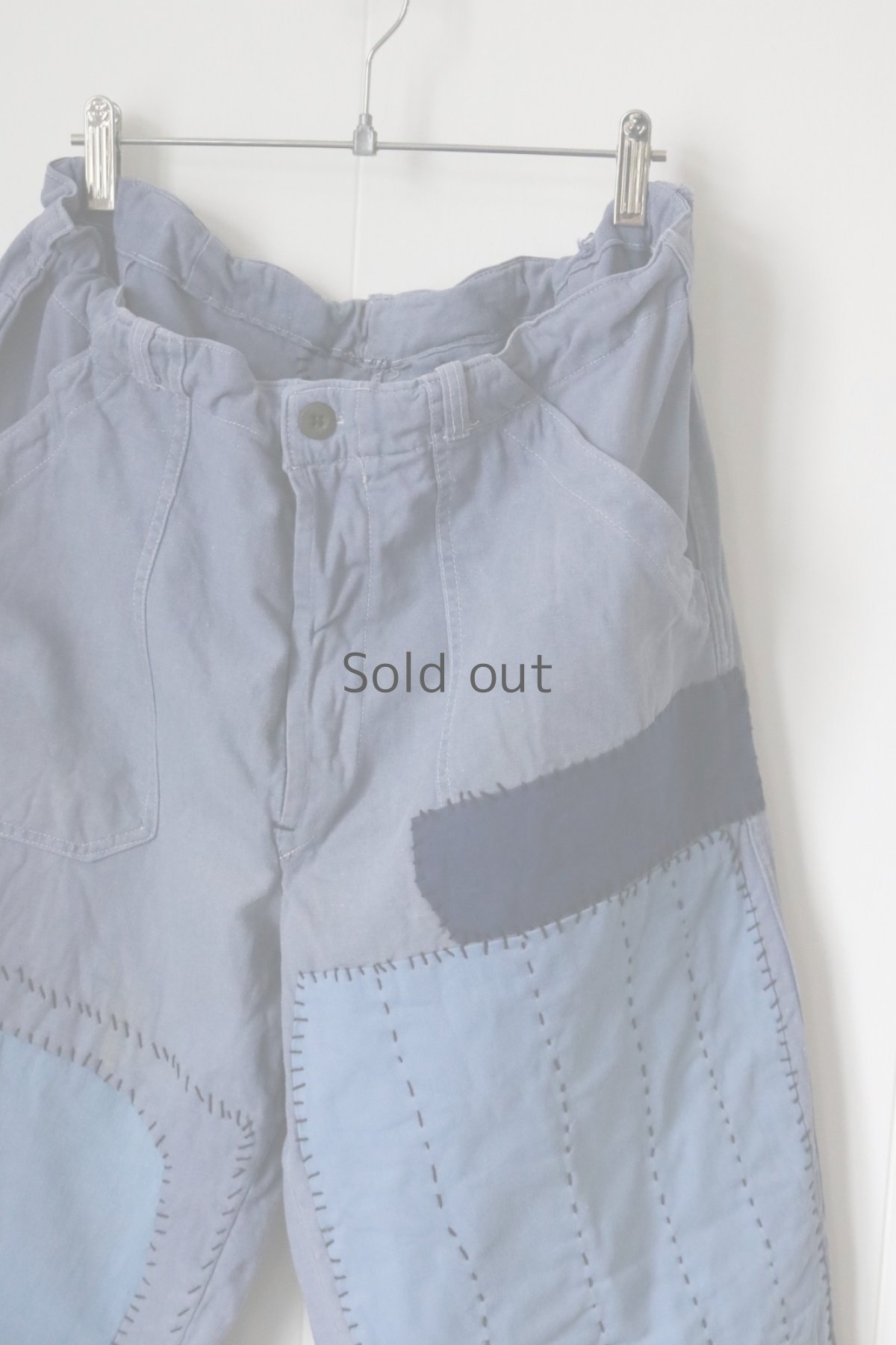 画像2: 【MITSUGU SASAKI】ビンテージ×リメイク パッチワーク ワークイージーパンツ（短め） (2)