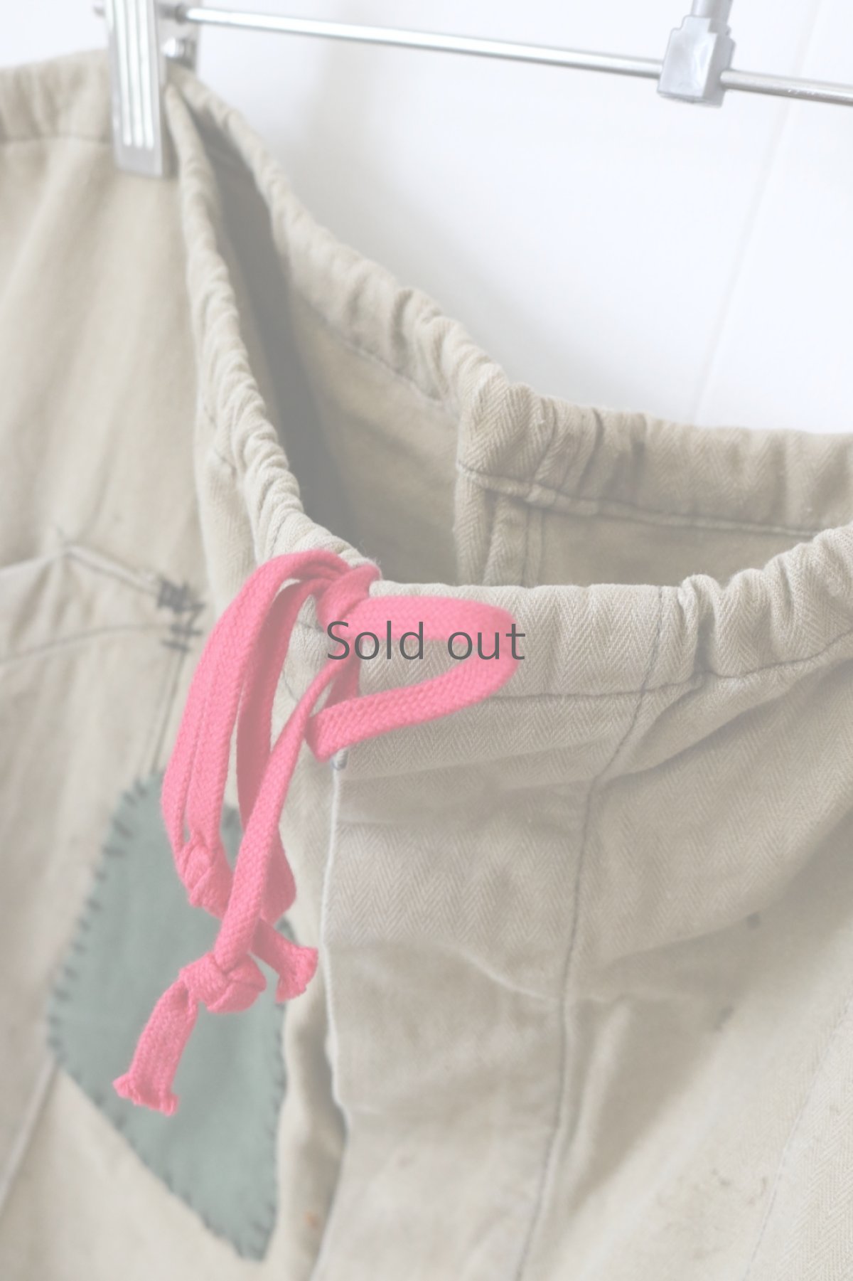 画像4: 【MITSUGU SASAKI】ビンテージリメイク　パッチワーク　ワークパンツ（カーキ） (4)