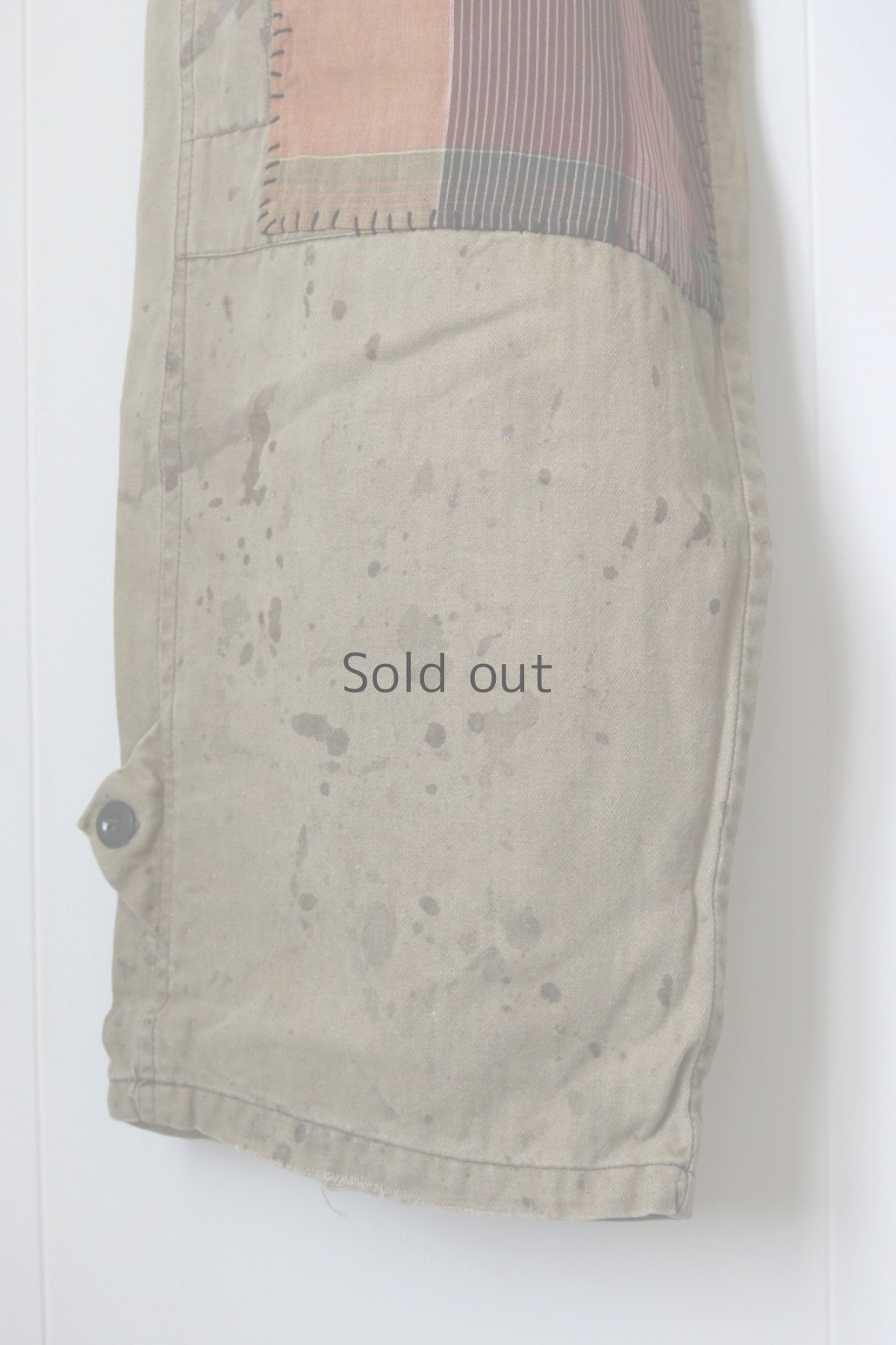 画像6: 【MITSUGU SASAKI】ビンテージリメイク　パッチワーク　ワークパンツ（カーキ） (6)