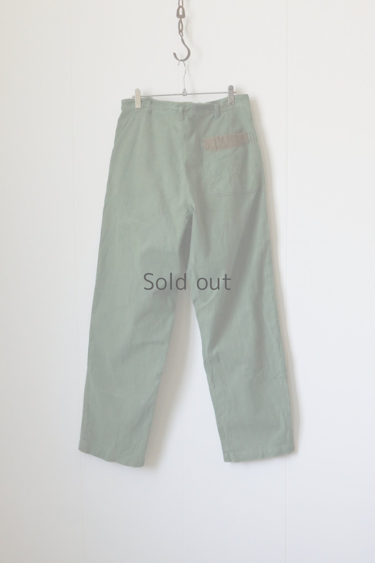 画像10: 【MITSUGU SASAKI】ビンテージリメイク　パッチワーク　スウェーデン軍ユーティリティパンツ（グリーン） (10)