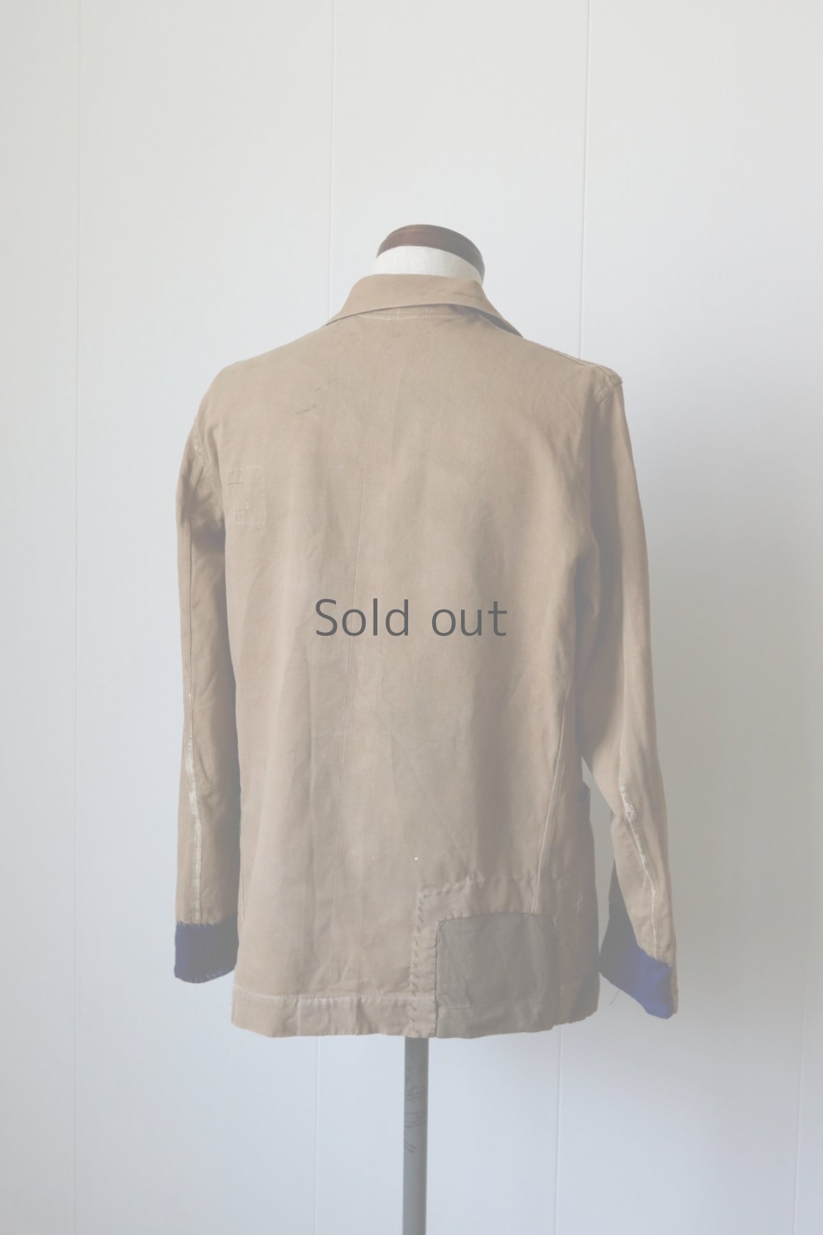 画像20: 【MITSUGU SASAKI】ビンテージリメイク パッチワーク ブラウンワークジャケット(ノッチドラペル) (20)