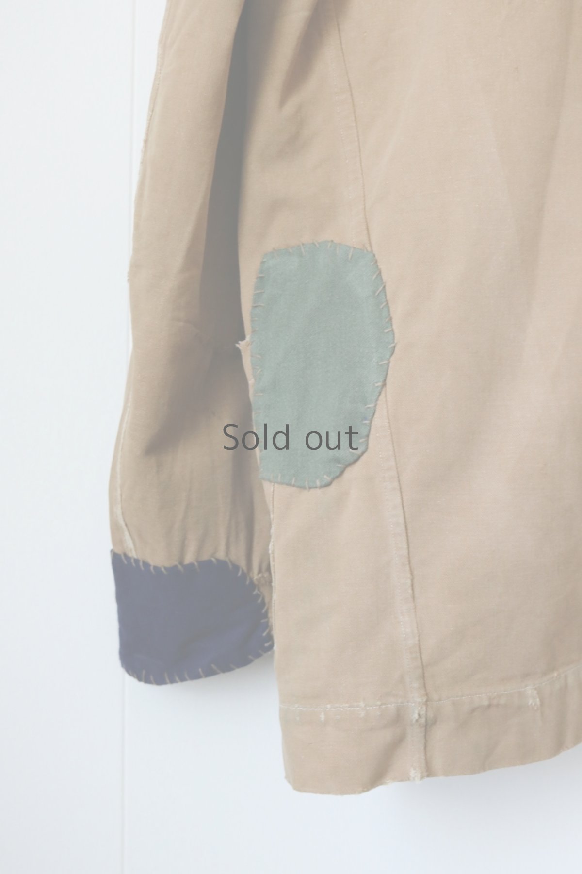 画像13: 【MITSUGU SASAKI】ビンテージリメイク パッチワーク ブラウンワークジャケット(ノッチドラペル) (13)