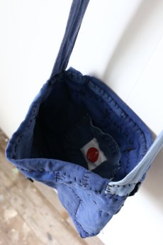 画像7: 【MITSUGU SASAKI】ビンテージリメイク　ユーロワークのパッチワークスモールバッグ (7)