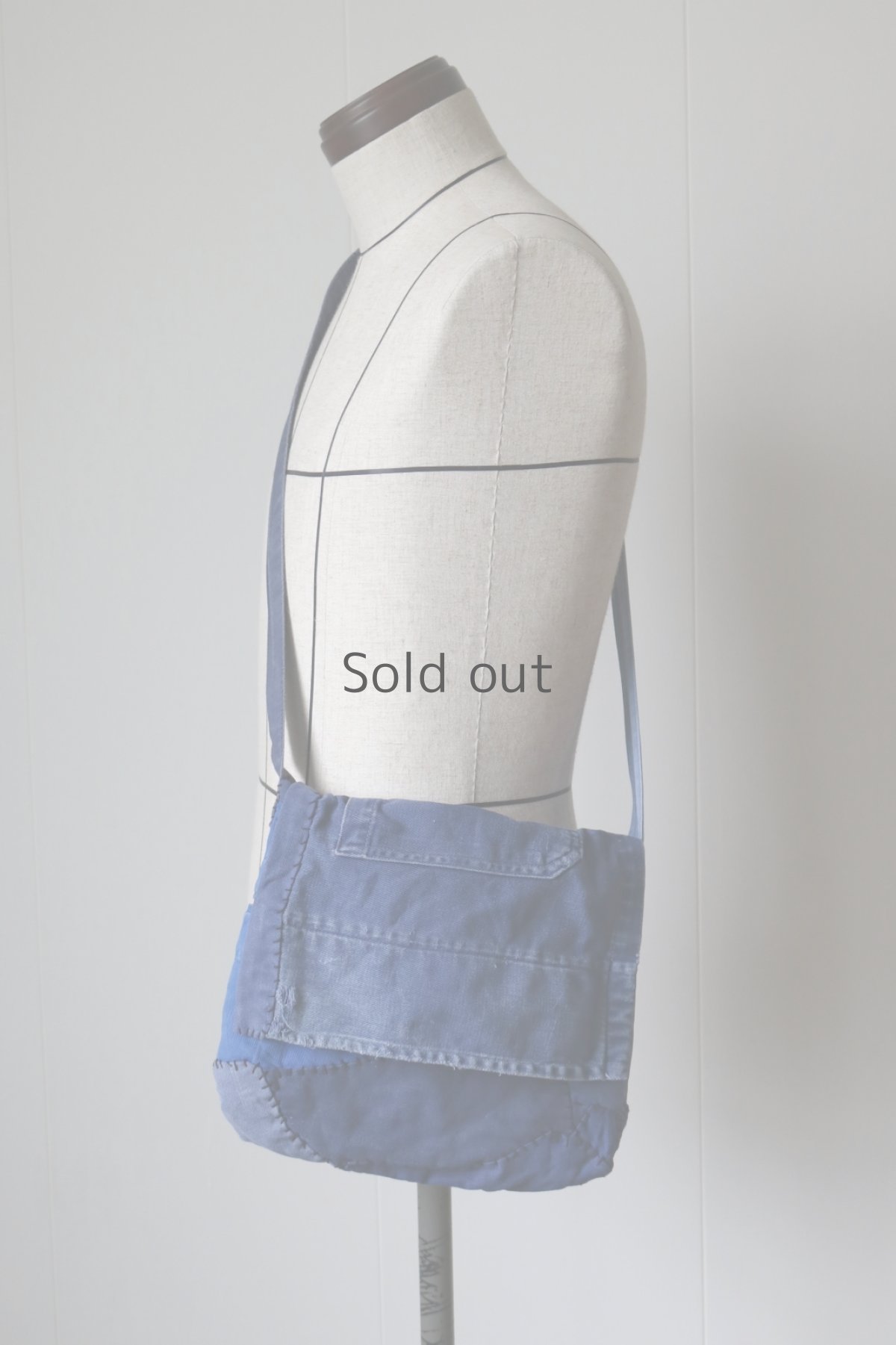 画像13: 【MITSUGU SASAKI】ビンテージリメイク　ユーロワークのパッチワークスモールバッグ (13)