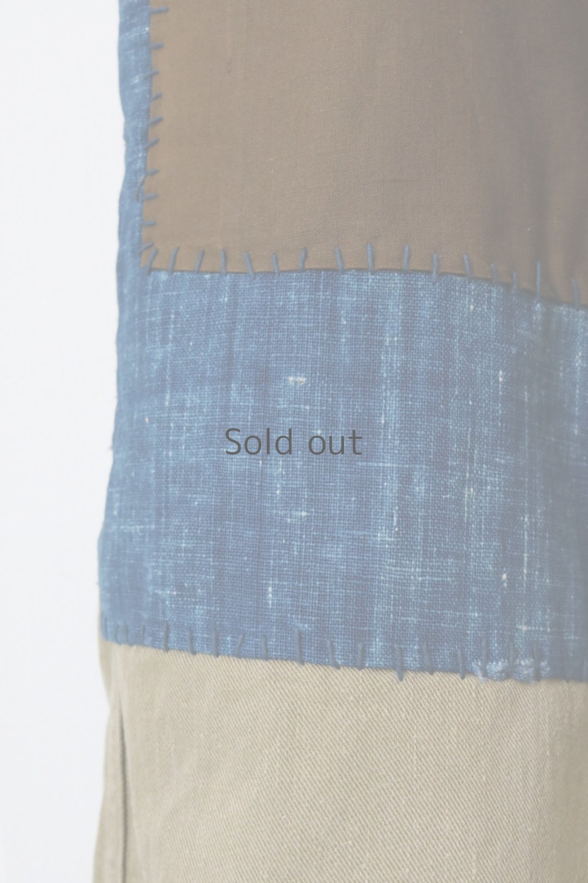 画像5: 【MITSUGU SASAKI】ビンテージリメイク　パッチワーク　ワークパンツ with 藍染木綿（カーキ） (5)