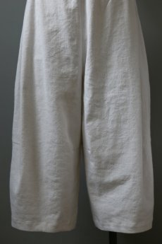 画像19: 【ササキチホ】アンティークリネン　切り替え　バレルパンツ（白/シミ有り） (19)