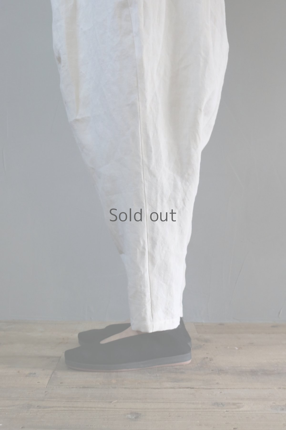 画像10: 【ササキチホ】アンティークリネン　トゥルドパンツ／Neguru/ネグル（生成り) (10)