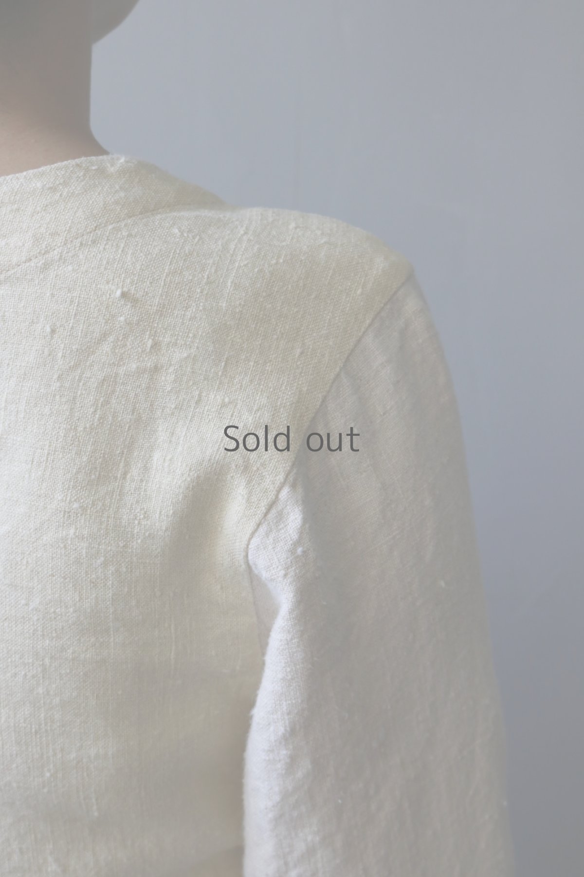 画像10: 【ササキチホ】アンティークリネン 短上衣（生成り×白) (10)