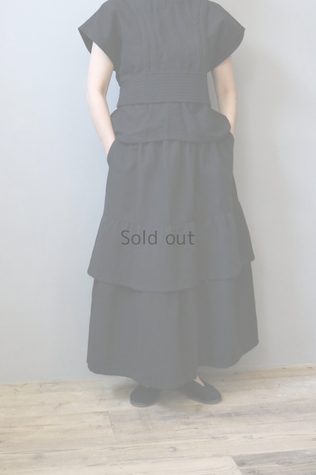 画像4: 【ササキチホ】アンティークリネン×染　胴衣（黒） (4)