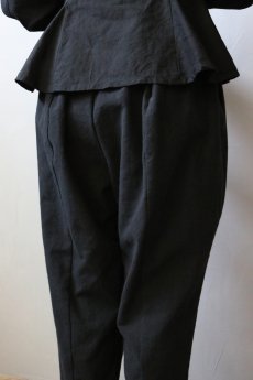 画像10: 【ササキチホ】アンティークリネン×染　トゥルドパンツ/Ashibi/アシビ（黒） (10)