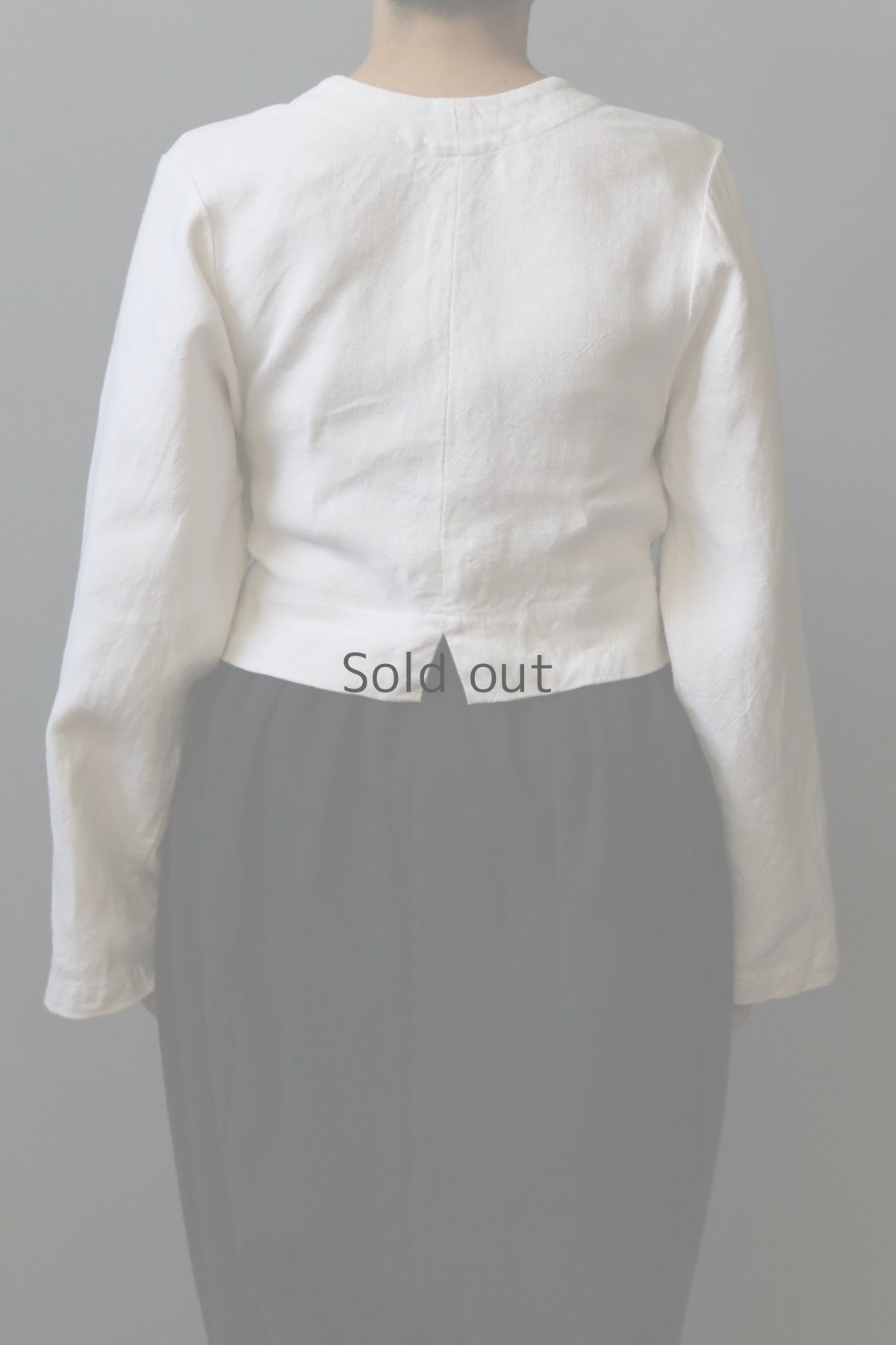 画像7: 【ササキチホ】アンティークリネン 短上衣（白） (7)