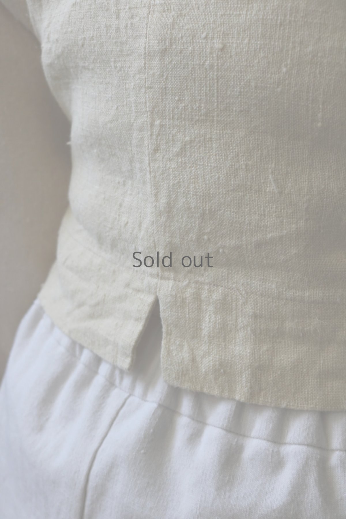 画像9: 【ササキチホ】アンティークリネン 短上衣（生成り×白) (9)