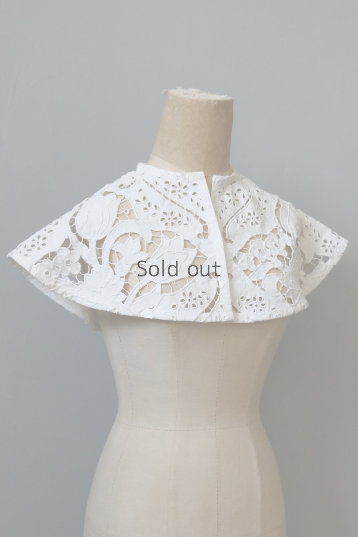 画像9: 【ササキチホ】アンティークリネン　トゥルドカラー／封(fu) ／白レース (9)