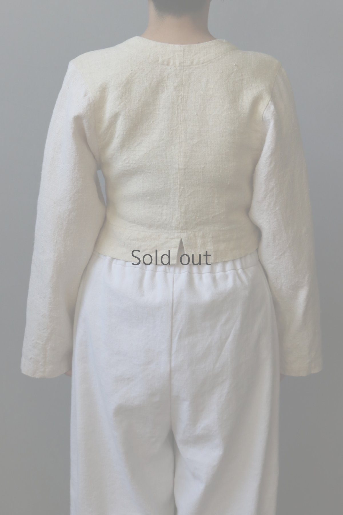 画像8: 【ササキチホ】アンティークリネン 短上衣（生成り×白) (8)