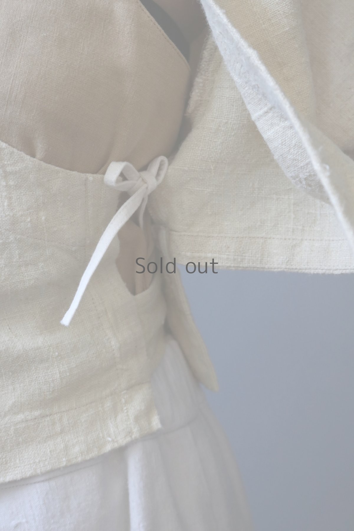 画像13: 【ササキチホ】アンティークリネン 短上衣（生成り×白) (13)
