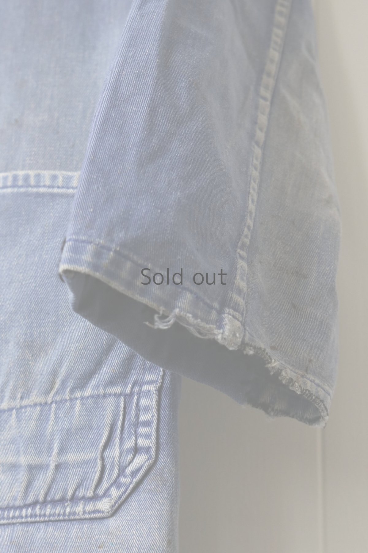 画像8: 【MITSUGU SASAKI】ビンテージリメイク パッチワーク ブルーワークコート（色褪せ） (8)