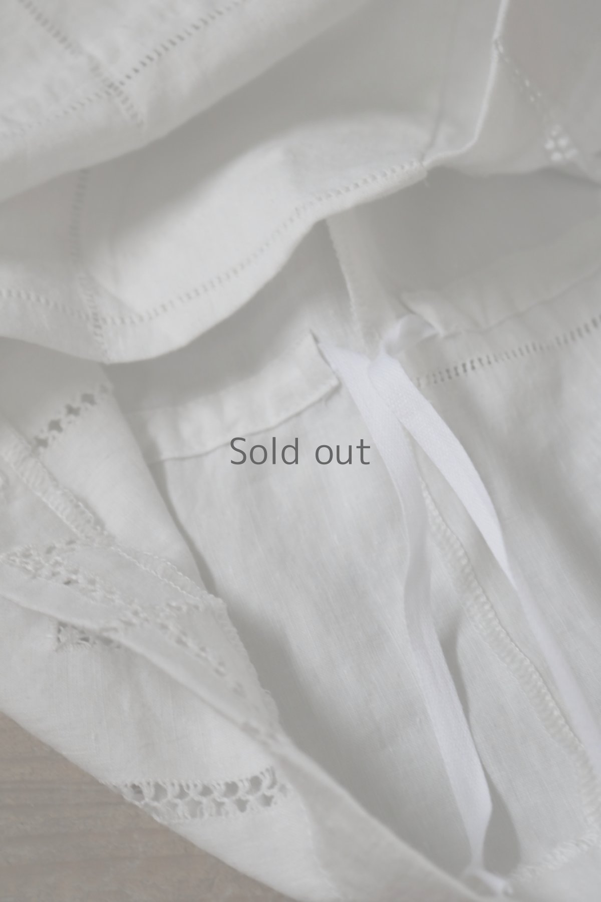 画像12: 【ササキチホ】アンティークリネン　カットワークペチパンツ／白 (12)