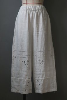 画像10: 【ササキチホ】アンティークリネン　カットワークペチパンツ／白 (10)