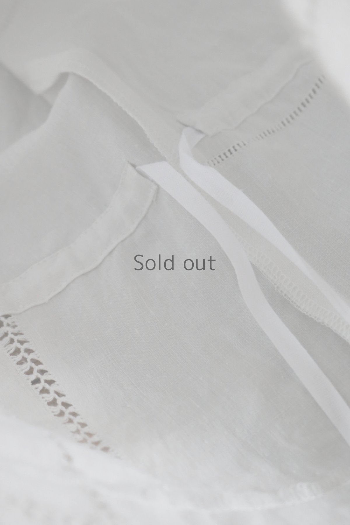 画像13: 【ササキチホ】アンティークリネン　カットワークペチパンツ／白 (13)