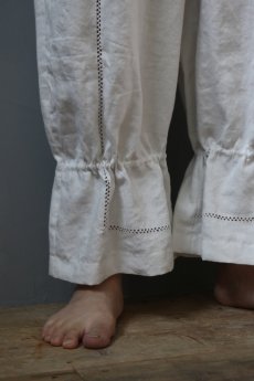画像3: 【ササキチホ】アンティークリネン　ドロンワークペチパンツ／白 (3)