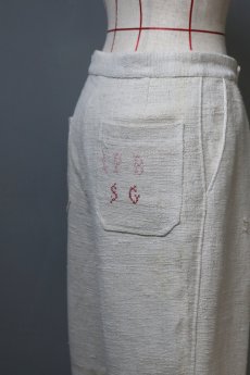 画像15: 【ササキチホ】アンティークリネン　ワイドワークパンツ／刺繍 (15)