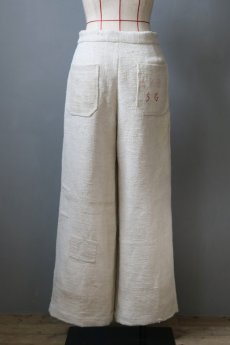 画像17: 【ササキチホ】アンティークリネン　ワイドワークパンツ／刺繍 (17)